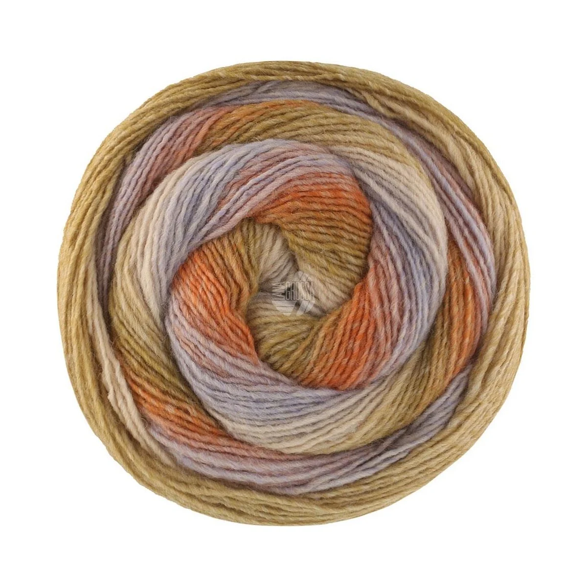Lana Grossa - Gomitolo Versione 0458 blaugrau rehbraun orangebraun khakigrün khakibeige elfenbein graubeige