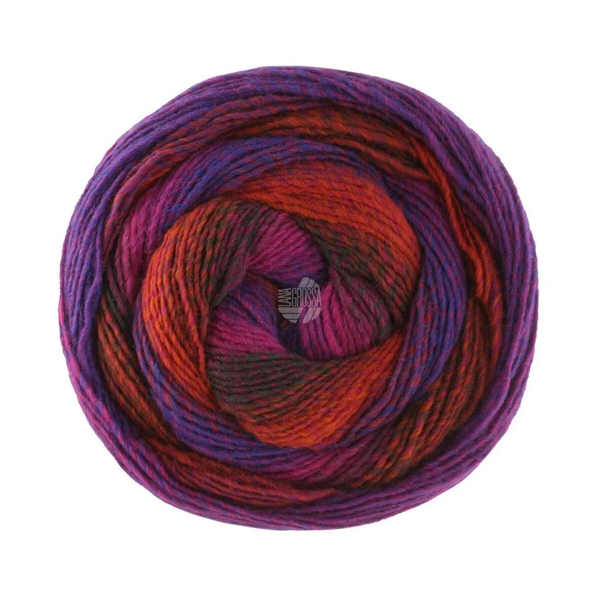 Lana Grossa - Gomitolo Versione 0459 rotviolett purpur schwarzgrün terrakotta blauviolett