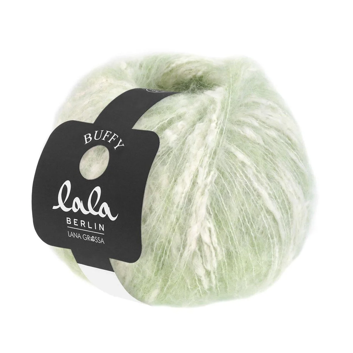 Lana Grossa - Lala Berlin Buffy 0004 pastellgrün rohweiß