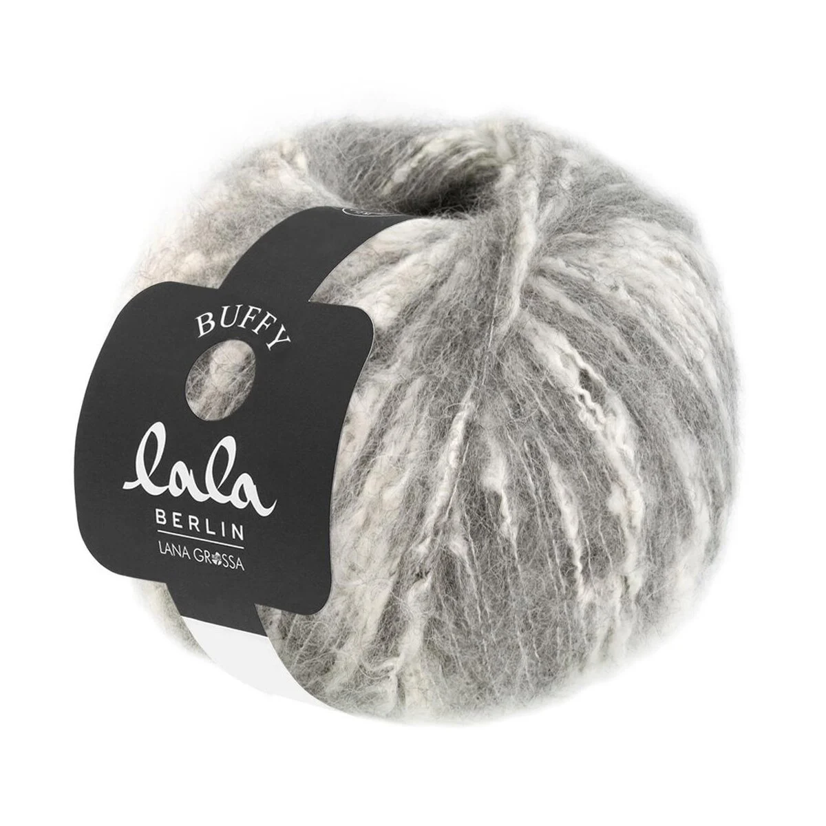 Lana Grossa - Lala Berlin Buffy 0011 grau rohweiß