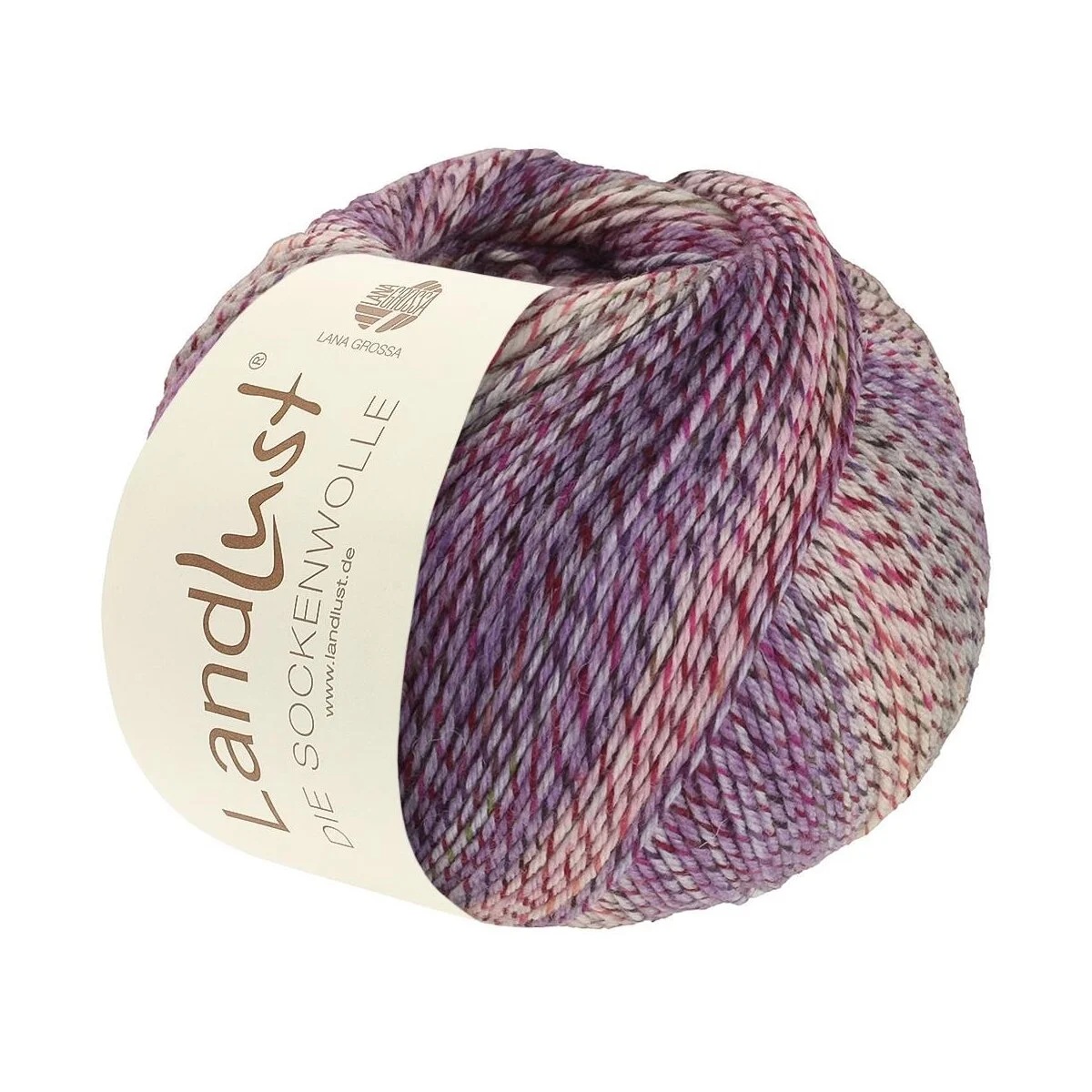 Lana Grossa - Landlust die Sockenwolle 0217 ecru rosa lila pink fuchsia anthrazit meliert