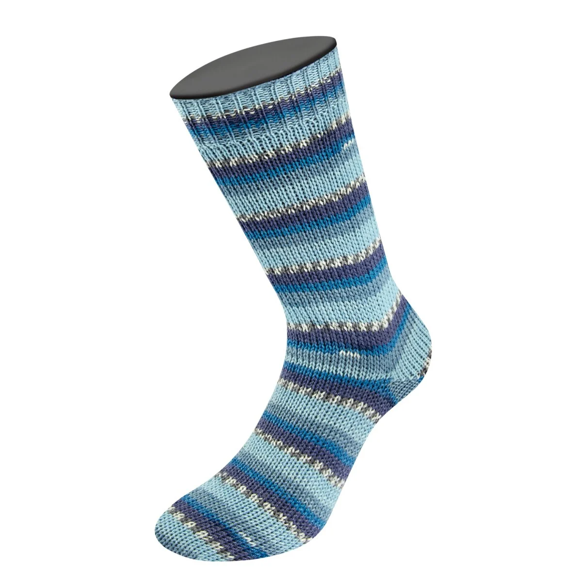 Lana Grossa - Meilenweit 100 Woolycell Freddo 6041 hellblau pastellblau graublau blau marine dunkelgrau silbergrau