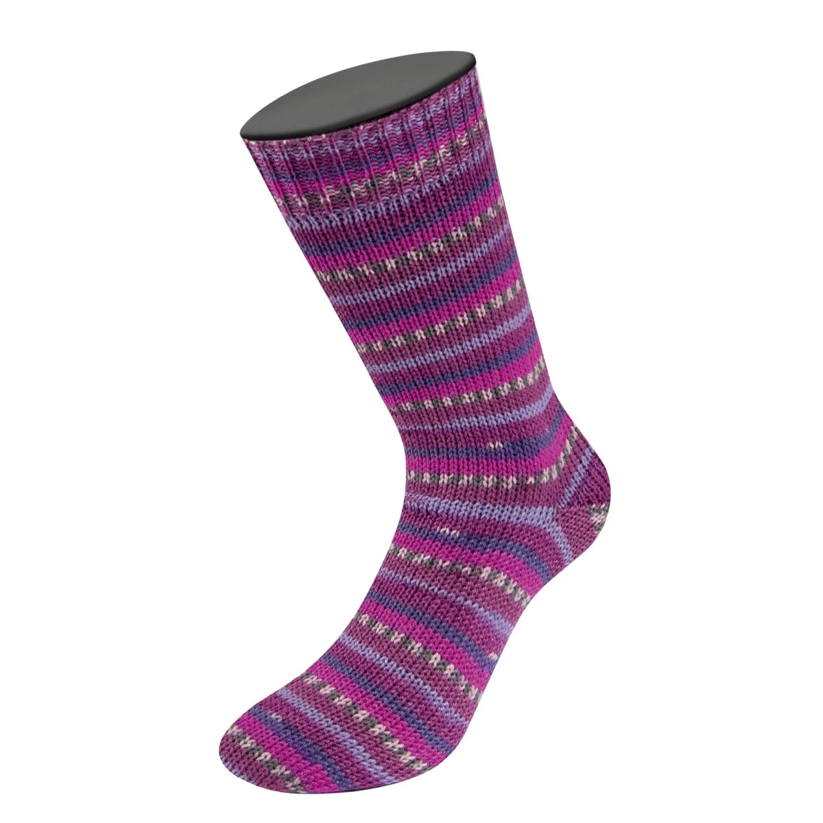 Lana Grossa - Meilenweit 100 Woolycell Freddo 6047 rotviolett lavendel dunkelviolett fuchsia dunkelgrau rosa