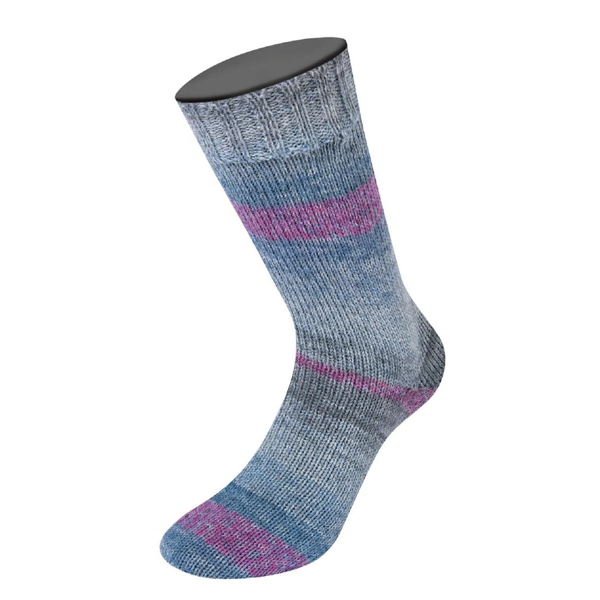 Lana Grossa - Meilenweit 100g Alpaca Print II 2209 dunkelgrau jeansblau hellblau graubraun fuchsia graublau