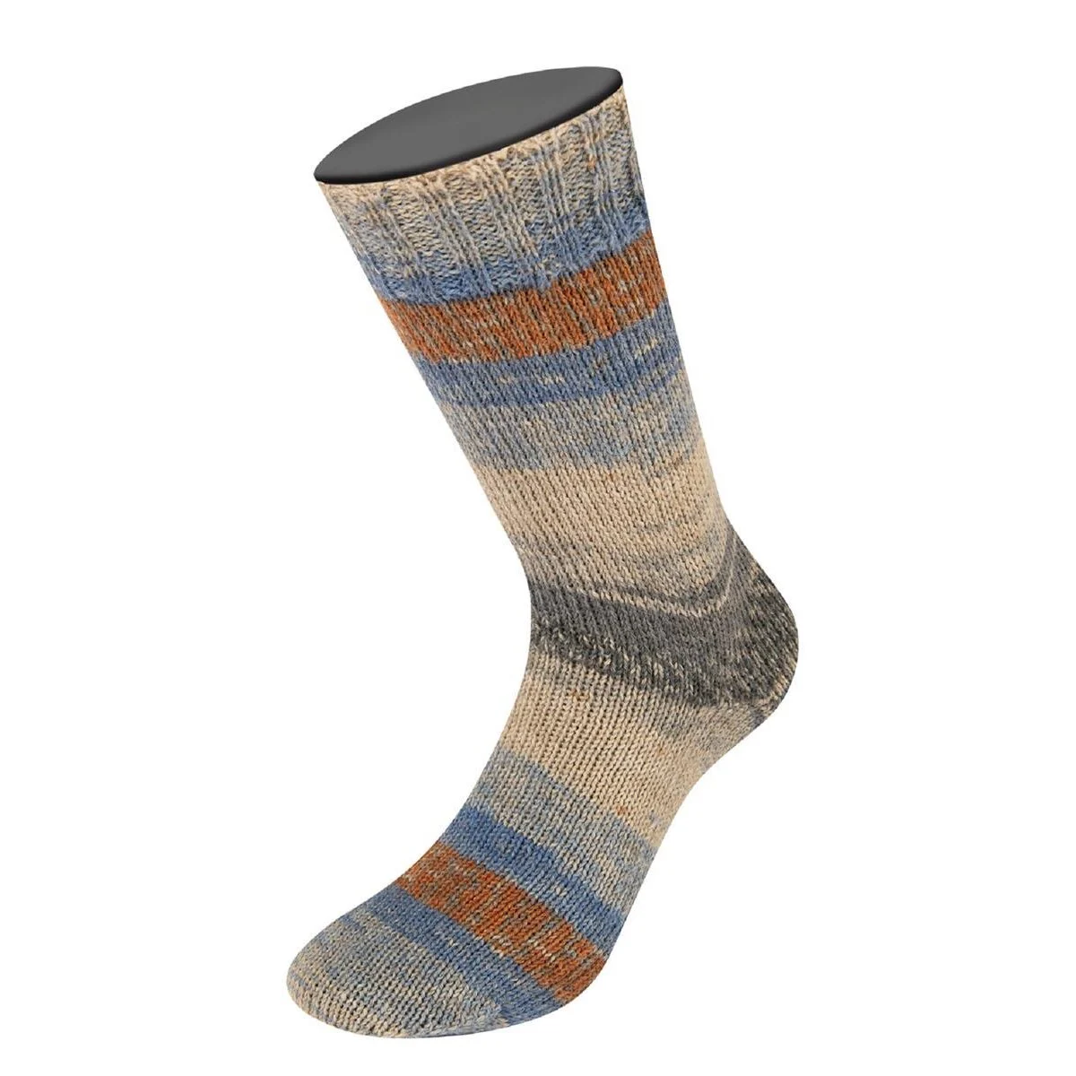 Lana Grossa - Meilenweit 100g Alpaca Print II 2210 orange dunkelblau graublau pastellrosa pastellgelb hellgrau graubraun graphitgrau