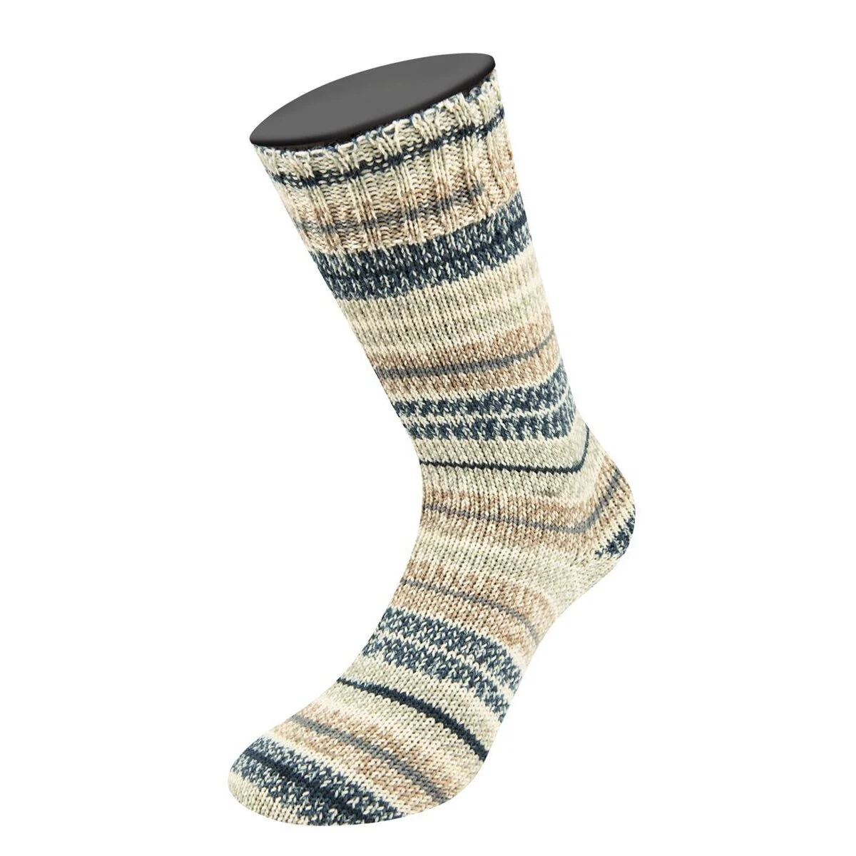 Lana Grossa - Meilenweit 100g Cashmere Mezzo 4203 dunkelgrau ecru beige graubeige anthrazit