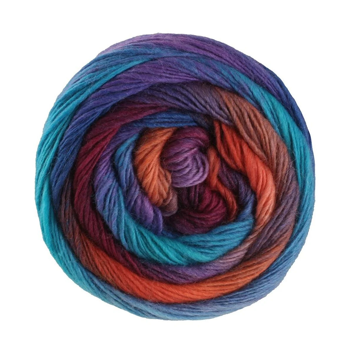 Lana Grossa - Meilenweit 100g Color Mix Multi 8019 orange dunkelbraun tintenblau royal türkis lila rotviolett