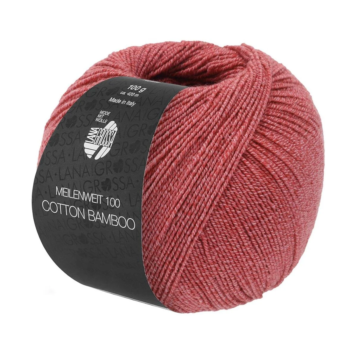 Lana Grossa - Meilenweit 100g Cotton Bamboo 0035 lachsrot