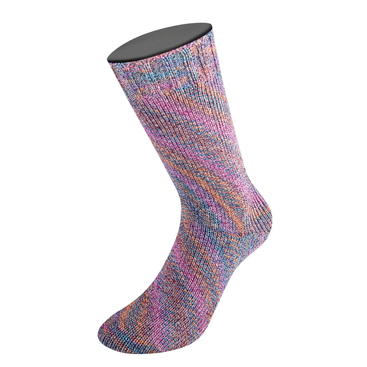 Lana Grossa - Meilenweit 100g Cotton Bamboo Pepita 2503 pink lachsorange graubraun dunkelgrau