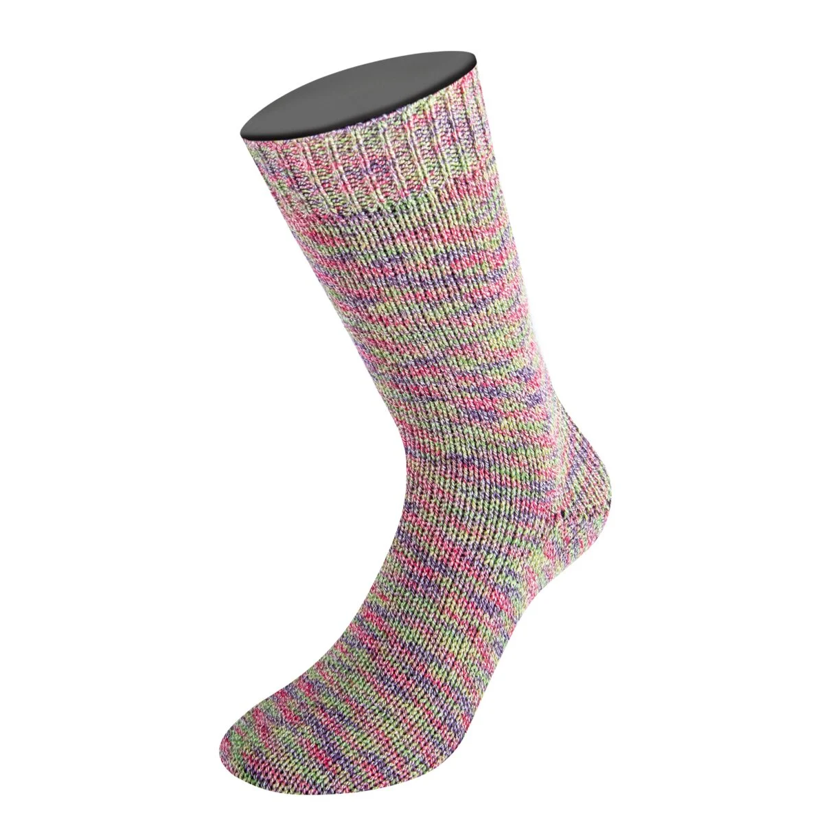 Lana Grossa - Meilenweit 100g Cotton Bamboo Pepita 2507 kiwigrün pink violett braun