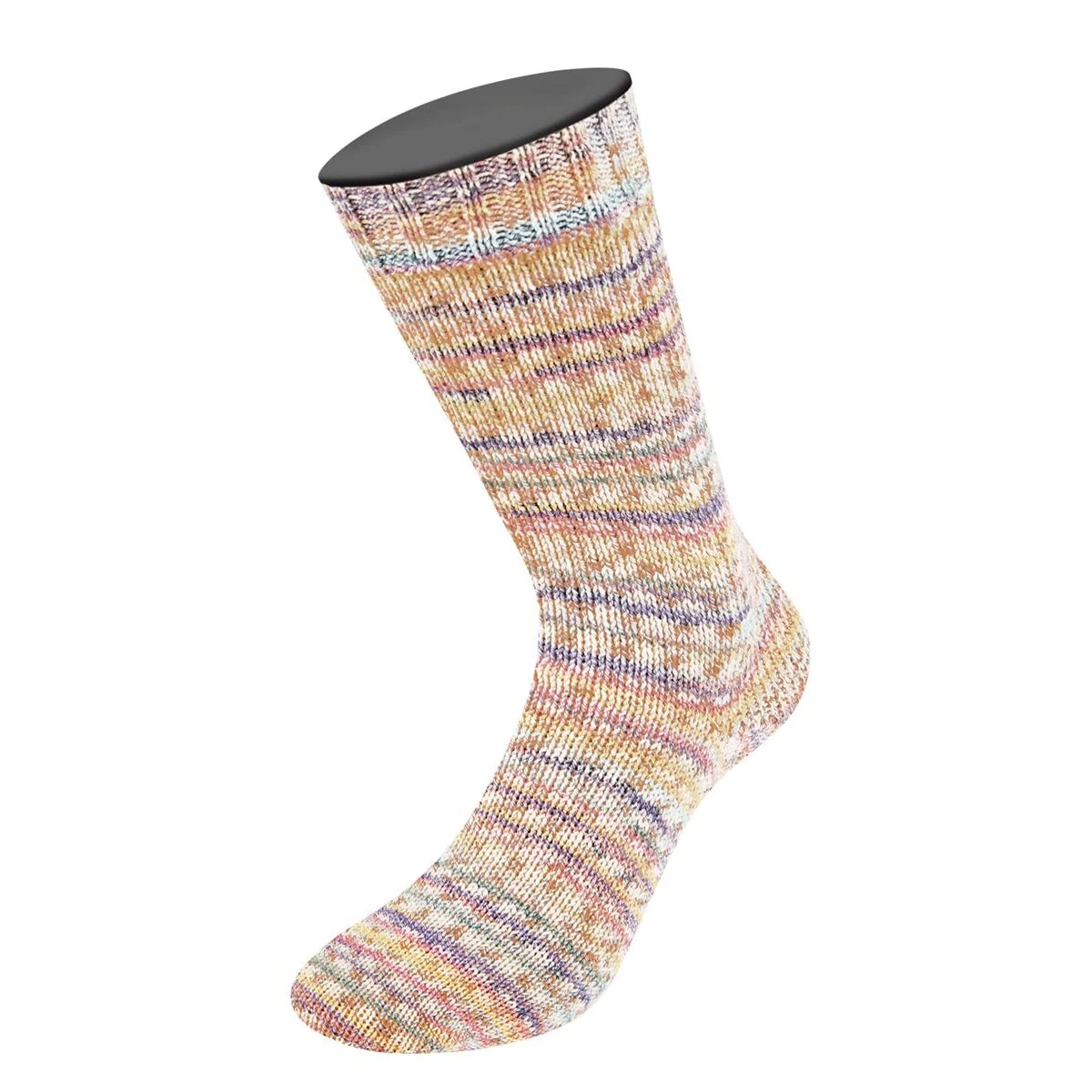 Lana Grossa - Meilenweit 100g Cotton Bamboo Sole Mix 6413 zartblau zitrusgelb creme grauviolett altrosa