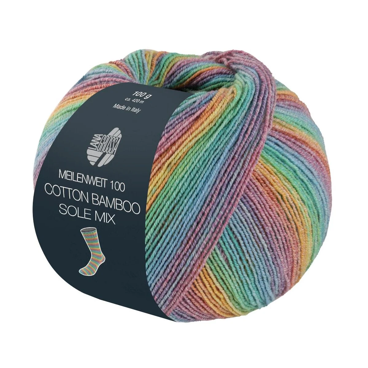 Lana Grossa - Meilenweit 100g Cotton Bamboo Sole Mix