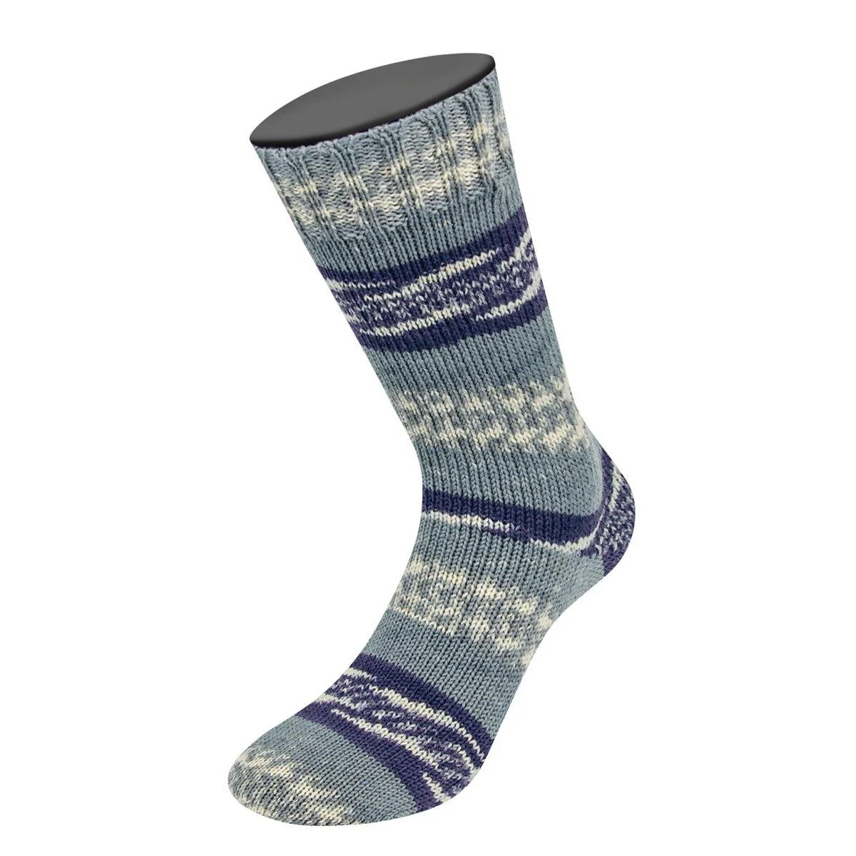 Lana Grossa - Meilenweit 100g Denim Mix Blue 4659 ecru nachtblau hellgrau grau