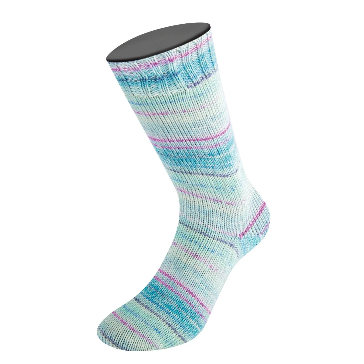 Lana Grossa - Meilenweit 100g Merino Extrafine Cremoso 4126 fuchsia blasslila türkis helltürkis weißtürkis graublau blau