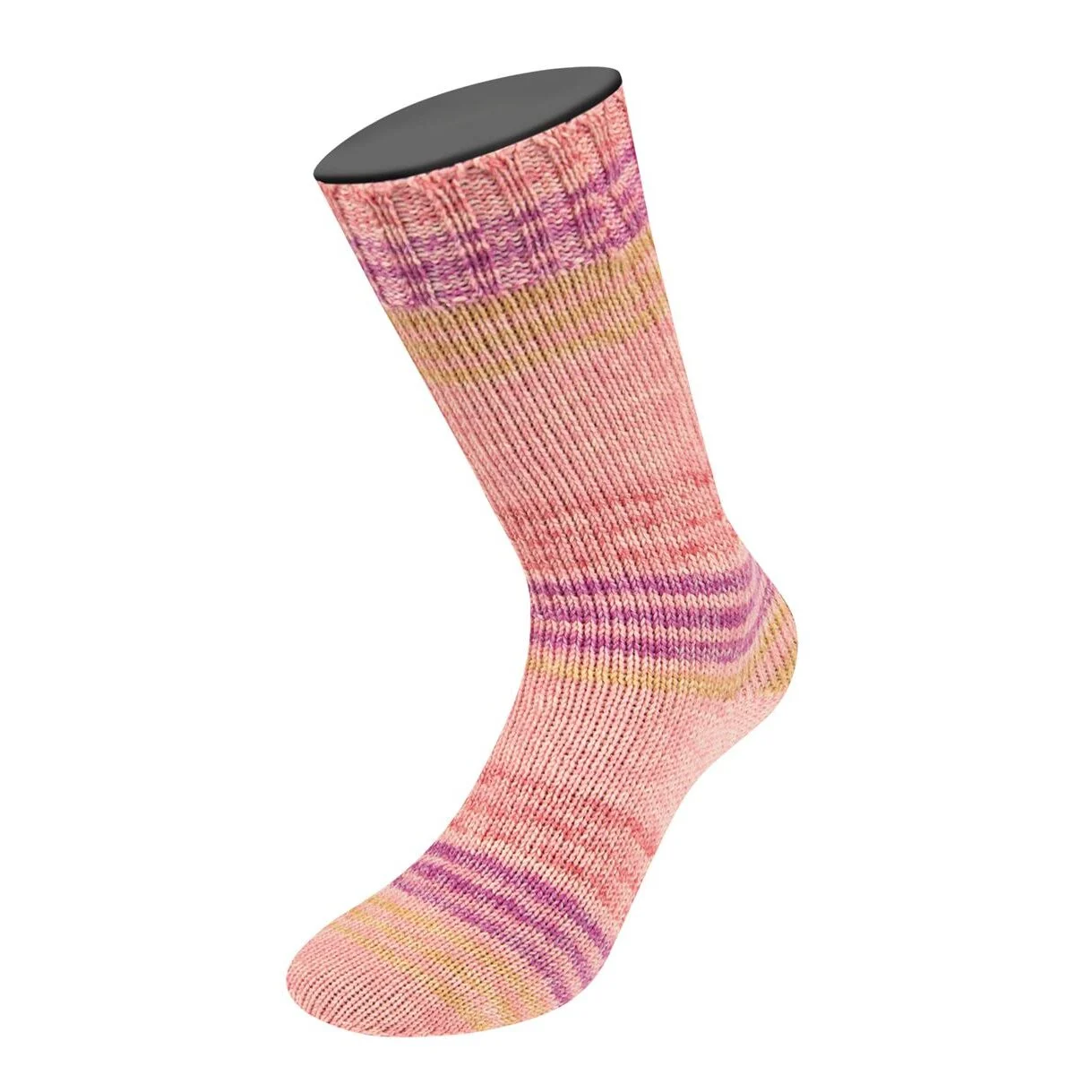 Lana Grossa - Meilenweit 100g Merino Extrafine Luna 4117 rosa senfgelb fuchsia erika