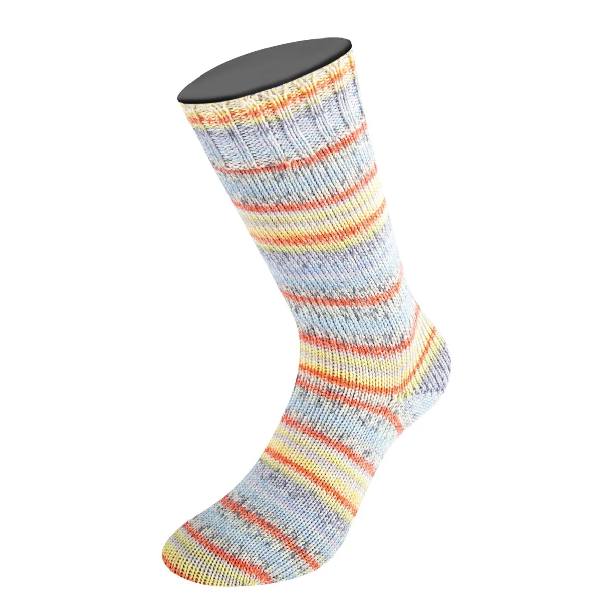 Lana Grossa - Meilenweit 100g Merino Extrafine Pepe 4148 hellgelb hellbeige orange leinengrau grau blasslila pastellblau