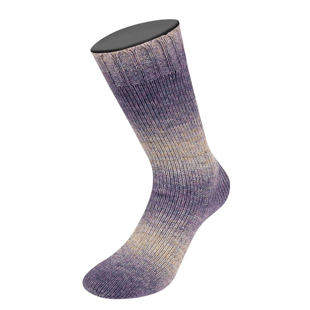 Lana Grossa - Meilenweit 100g Merino Extrafine Shades 7227 graublau blauviolett hellgrau ocker