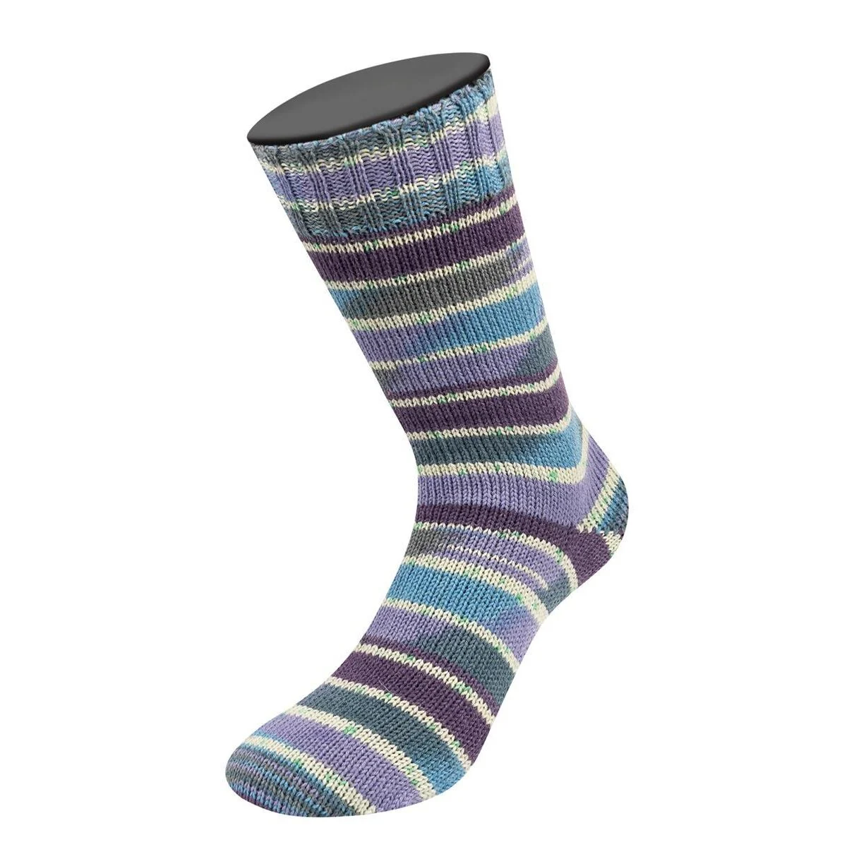 Lana Grossa - Meilenweit 100g Seta Giappone 3385 blauviolett, weiß, himmelblau, grau, blaulila, grün