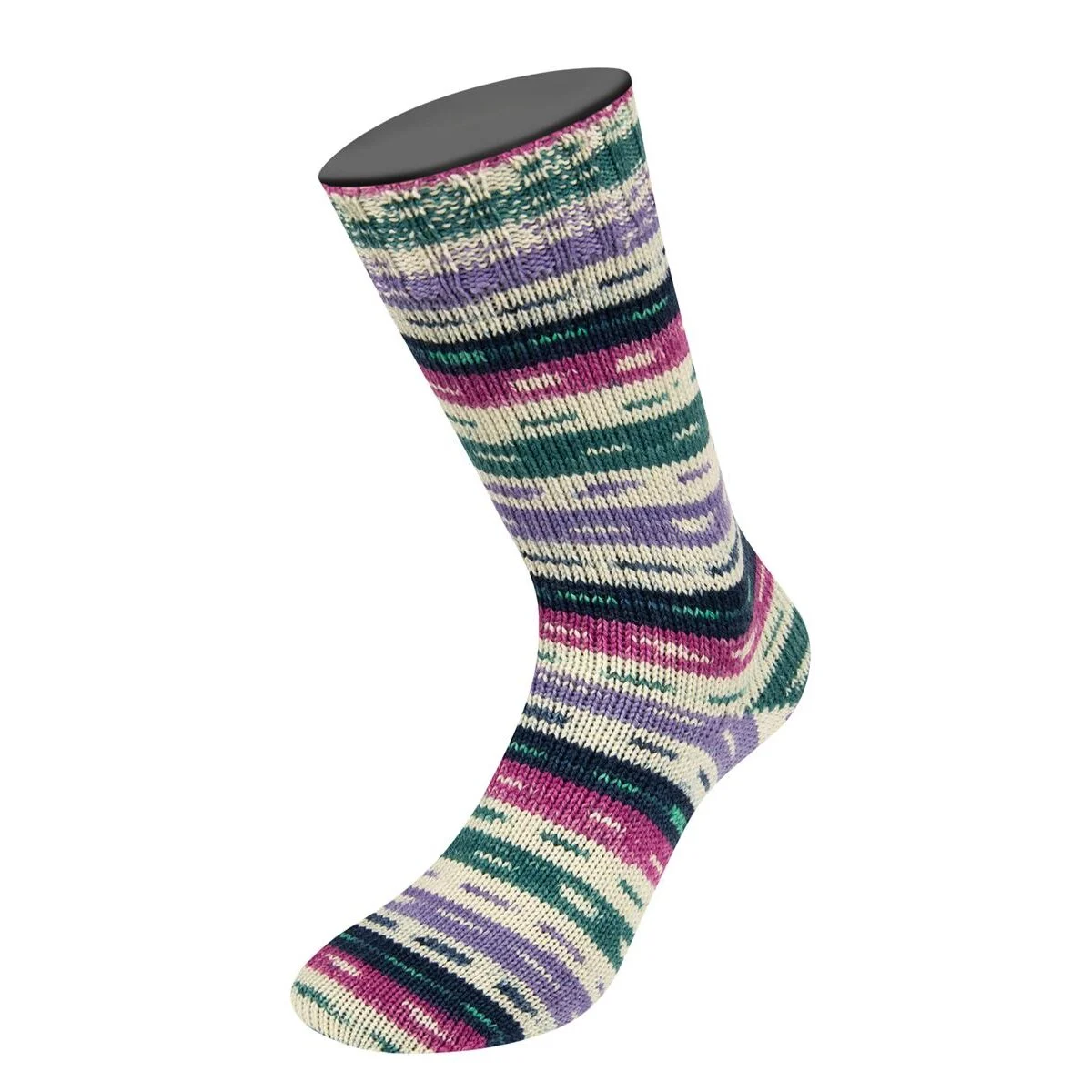Lana Grossa - Meilenweit 100g Seta Lampone 3448 lila rohweiß nachtblau jade pink patinagrün