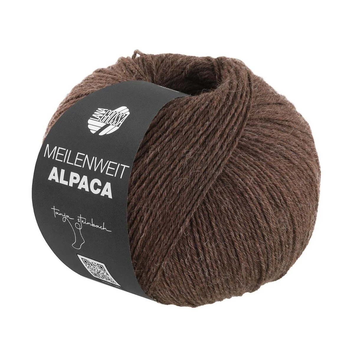 Lana Grossa - Meilenweit 6-fach 150g Alpaca uni 1022 dunkelbraun