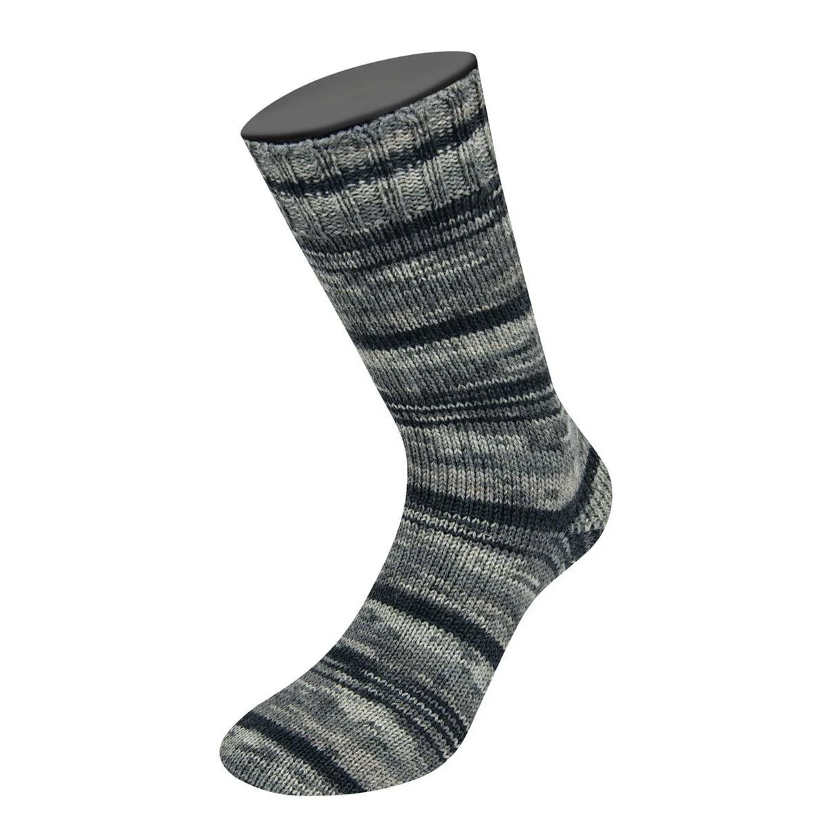 Lana Grossa - Meilenweit 6-fach 150g Denim Mix 9694 hellgrau mittelgrau dunkelgrau schwarz