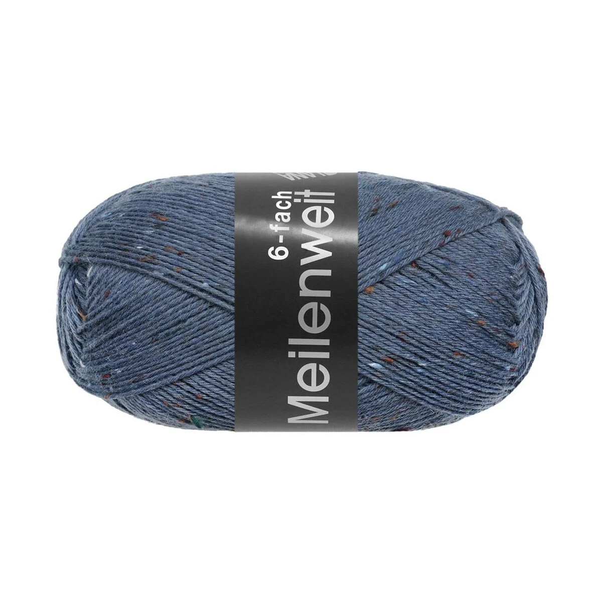 Lana Grossa - Meilenweit 6-fach 150g Tweed 9677 taubenblau