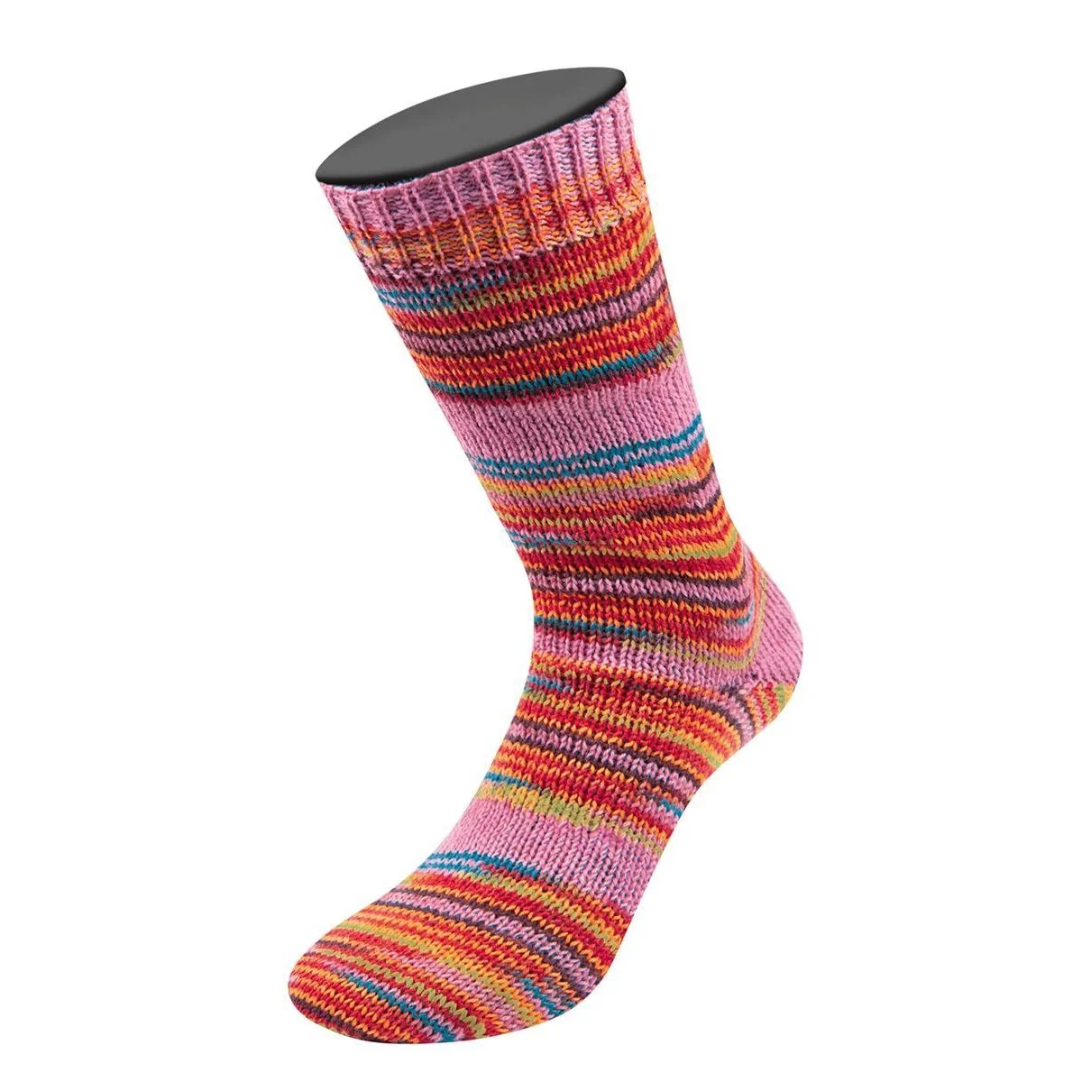 Lana Grossa - Meilenweit 8-fach 150g Caprese 9977 petrolblau rot orange pink limette dunkelbraun burgund oliv