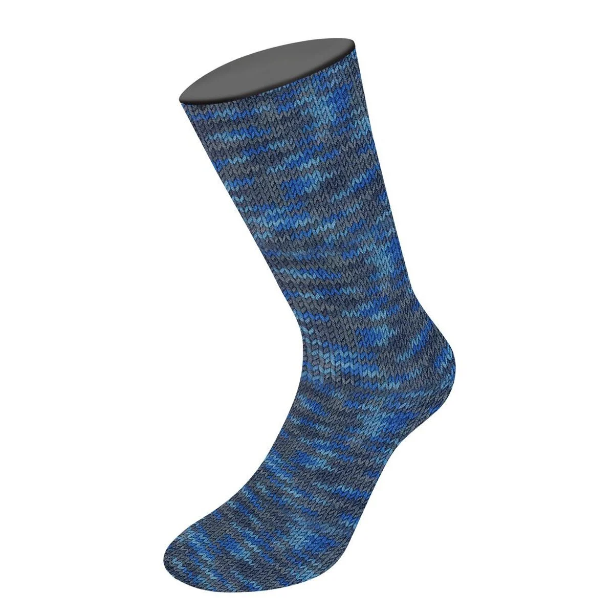 Lana Grossa - Meilenweit 8-fach 150g Multi 9982 mittelgrau dunkelgrau mittelblau kobaltblau