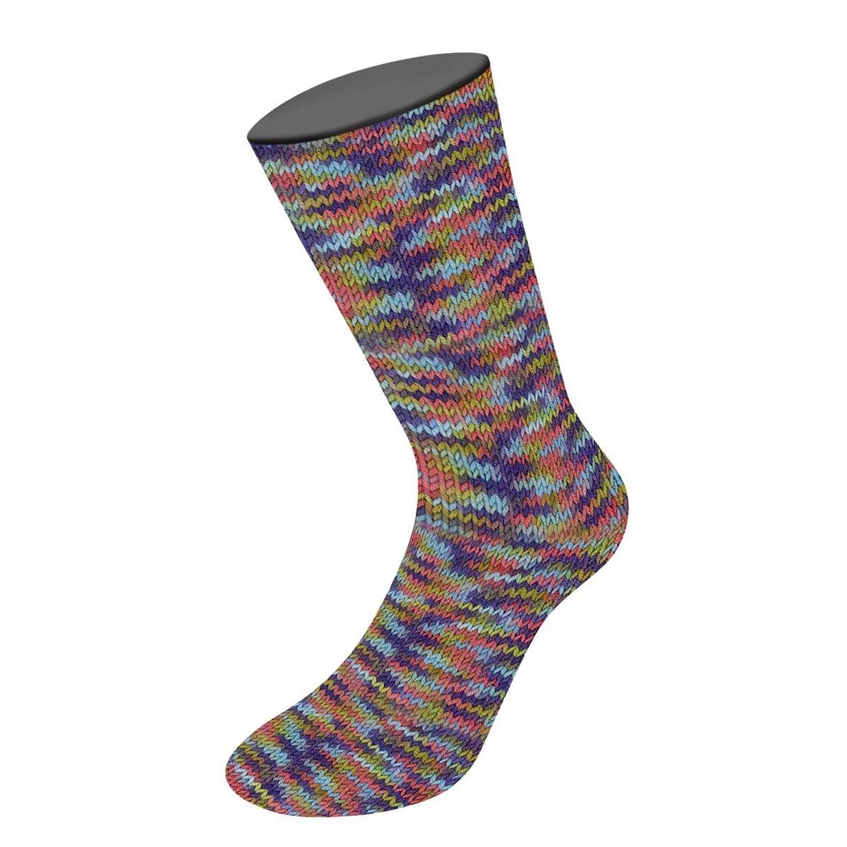 Lana Grossa - Meilenweit 8-fach 150g Multi 9983 helloliv hellrot violett hellblau pistazie