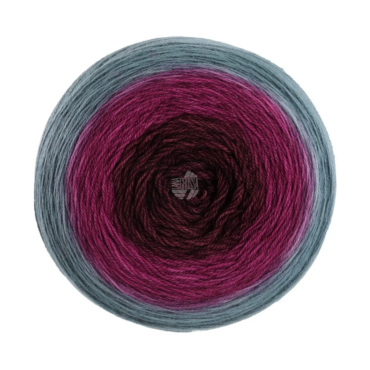 Lana Grossa - Merino Lace Aquarell 0008 blaugrau weinrot burgund