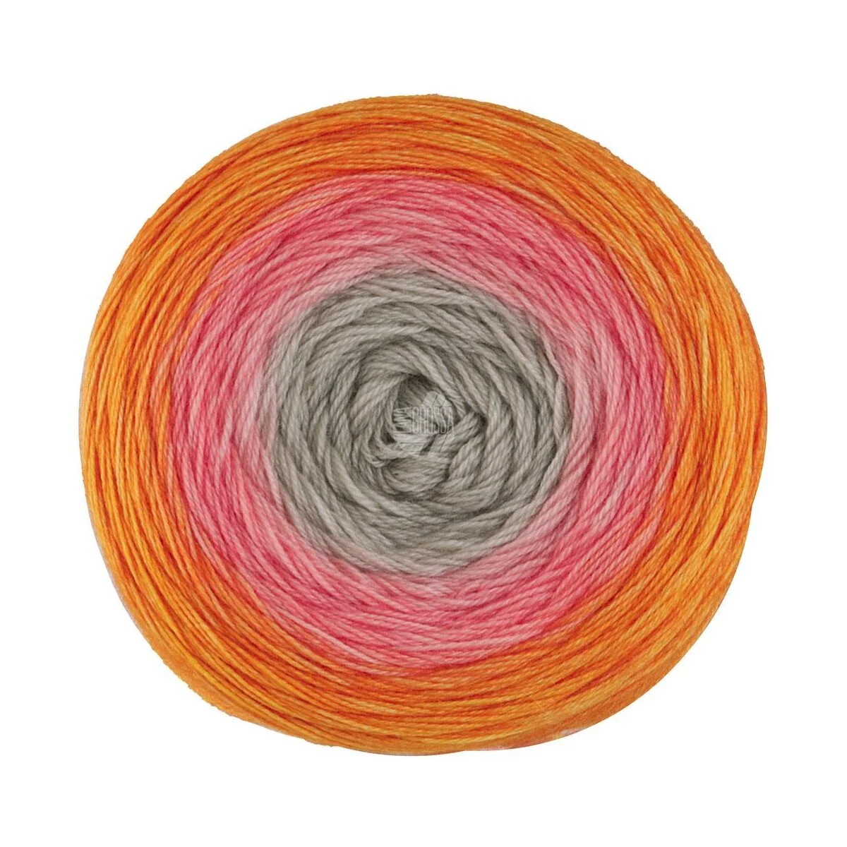 Lana Grossa - Merino Lace Aquarell 0013 graubeige lachs erika orange