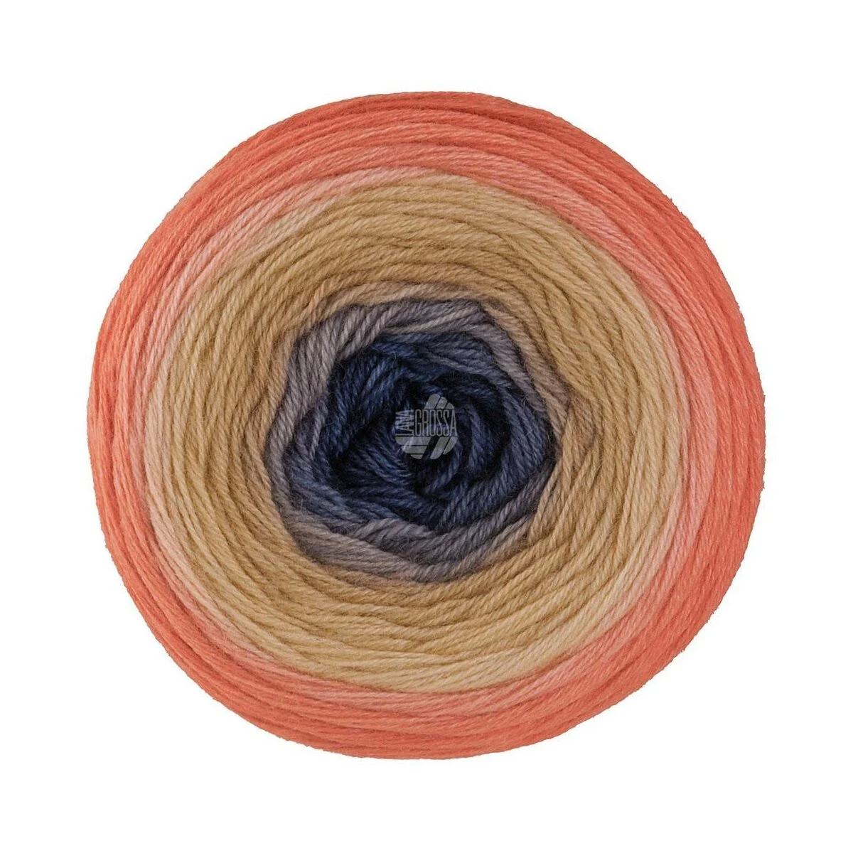 Lana Grossa - Merino Lace Aquarell 0018 apricot pfirsich anthrazit