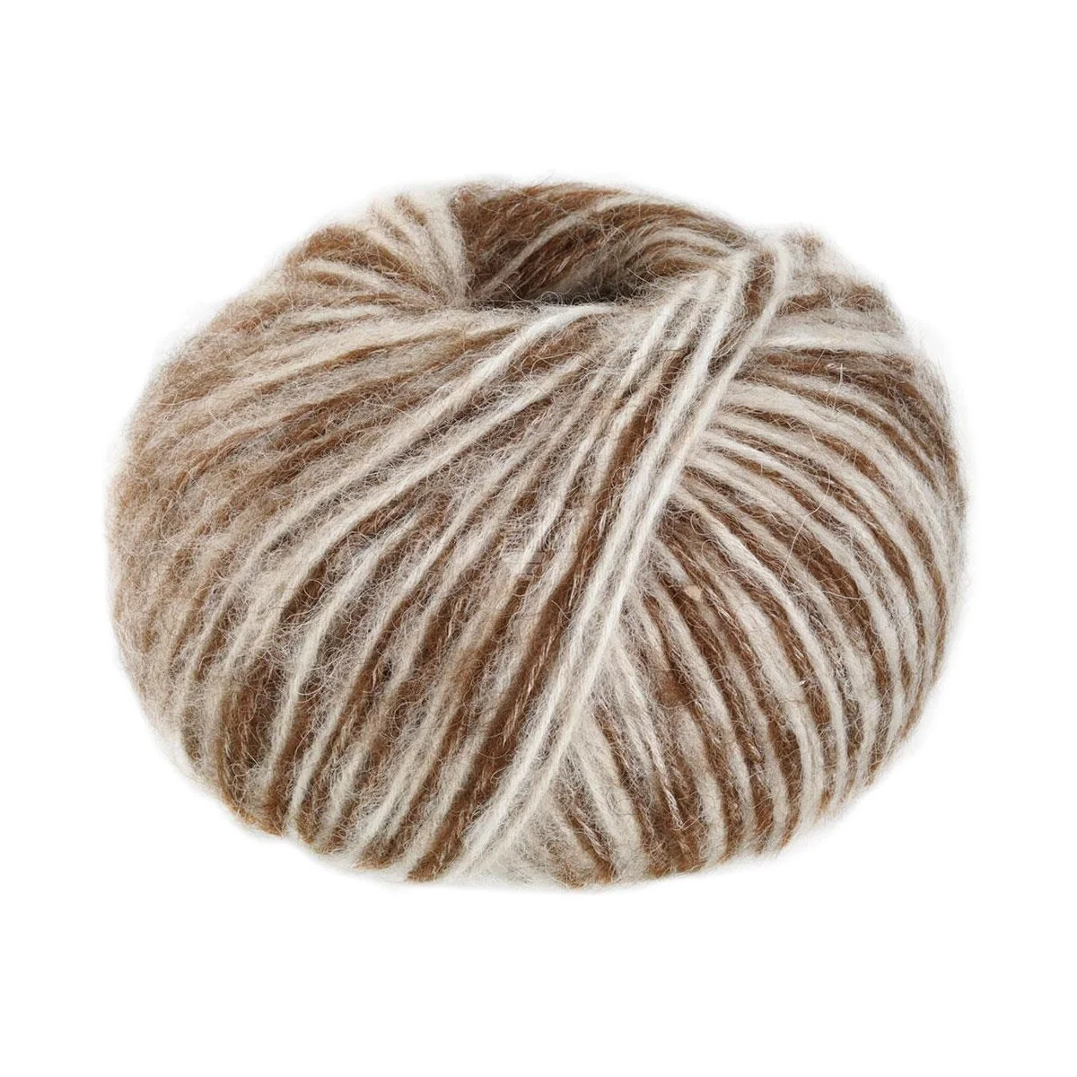 Lana Grossa - Natural Alpaca Pelo Color 0208 rohweiß dunkelbraun