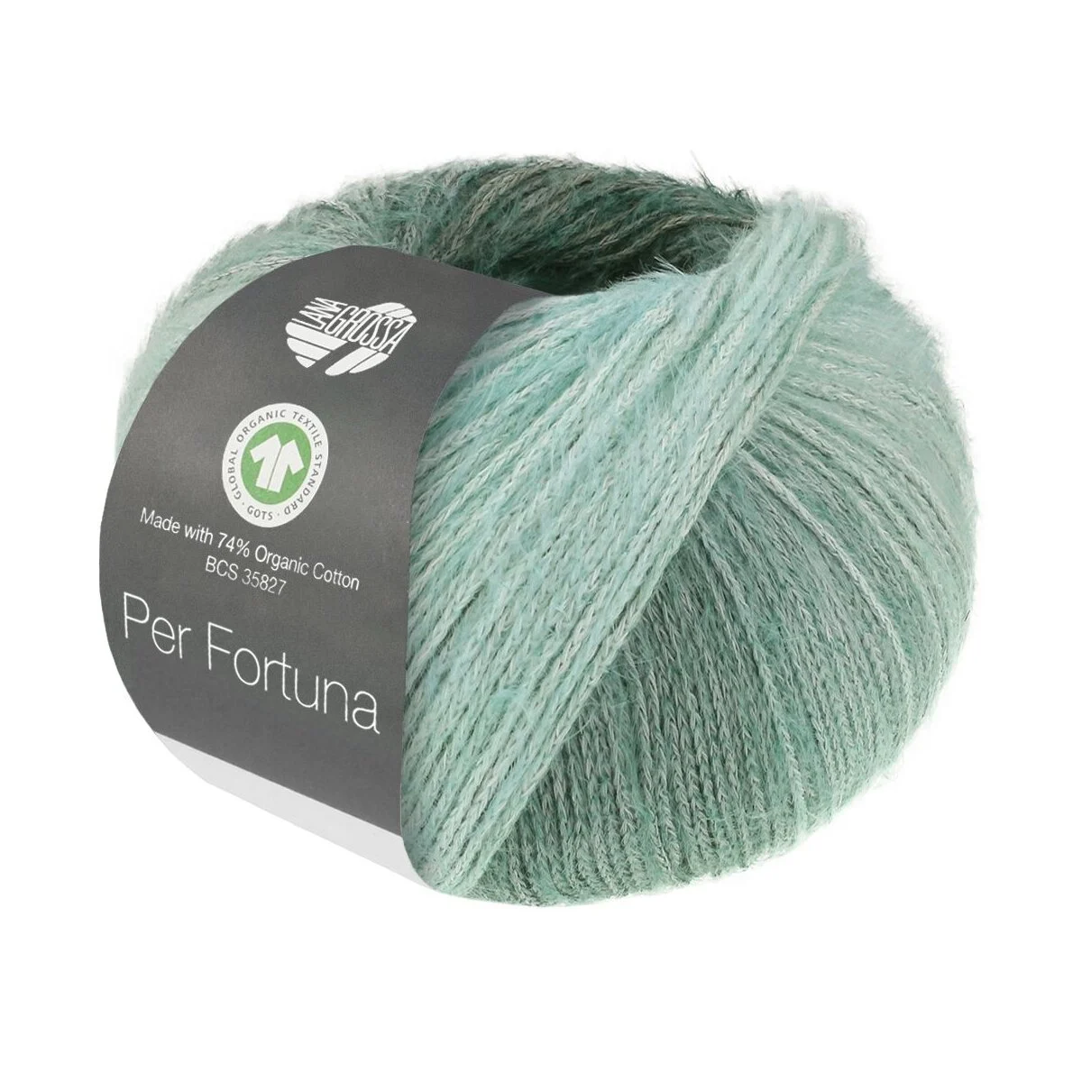 Lana Grossa - Per Fortuna Degrade GOTS 0102 graugrün schwarzgrün jade natur