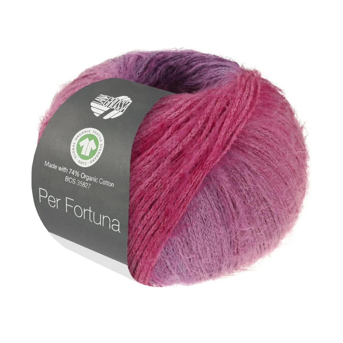 Lana Grossa - Per Fortuna Degrade GOTS 0105 lila aubergine rot dunkelrot