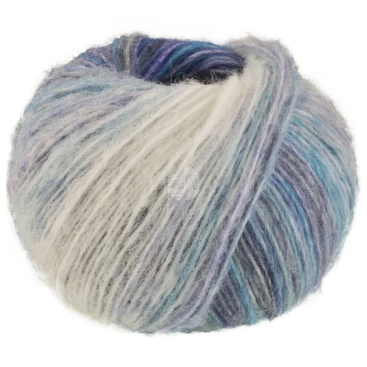 Lana Grossa - Picasso 0013 weißblau hellblau graublau jeans himmelblau dunkelblau