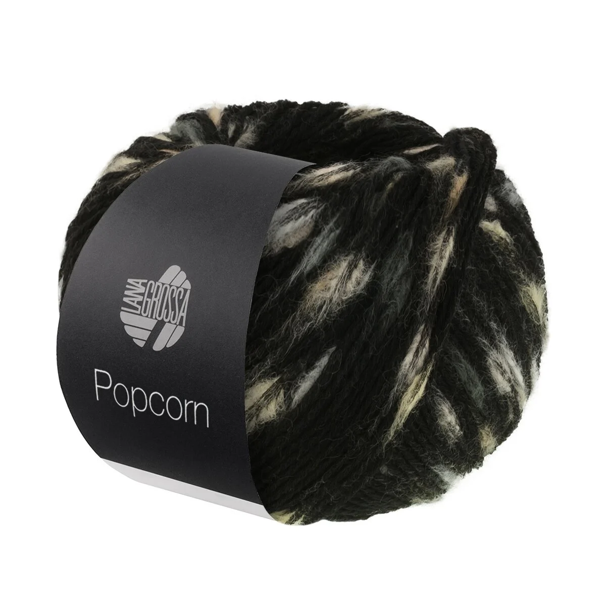 Lana Grossa - Popcorn 0008 schwarz rohweiß beige