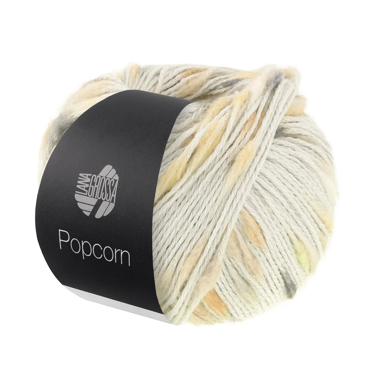 Lana Grossa - Popcorn 0010 silbergrau beige grau dunkelgrau
