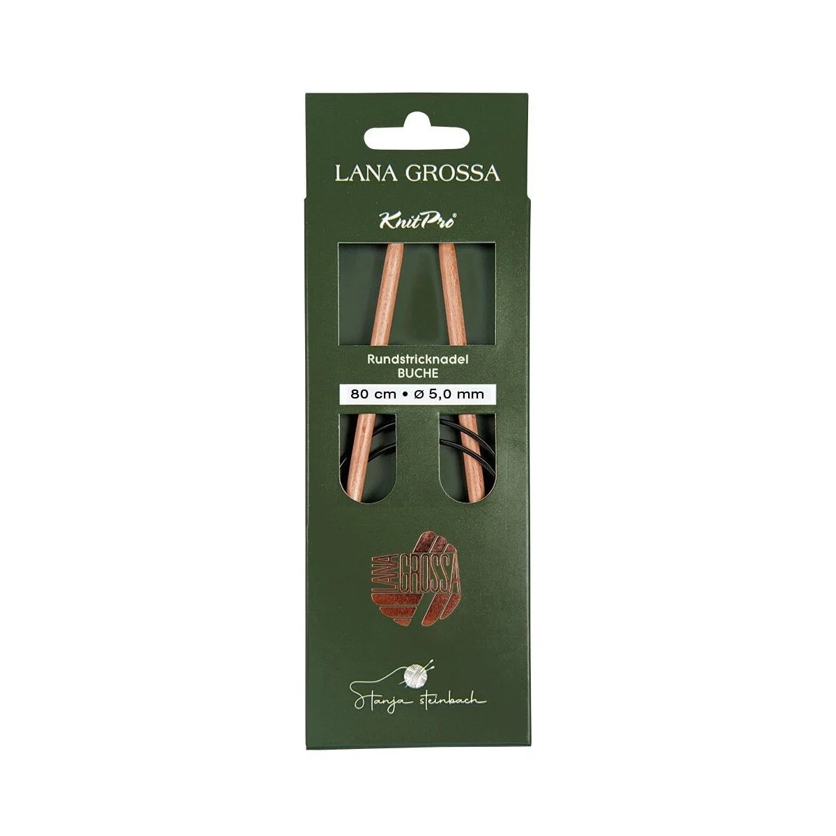 Lana Grossa - Rundstricknadel Holz Buche 80cm 5.0mm