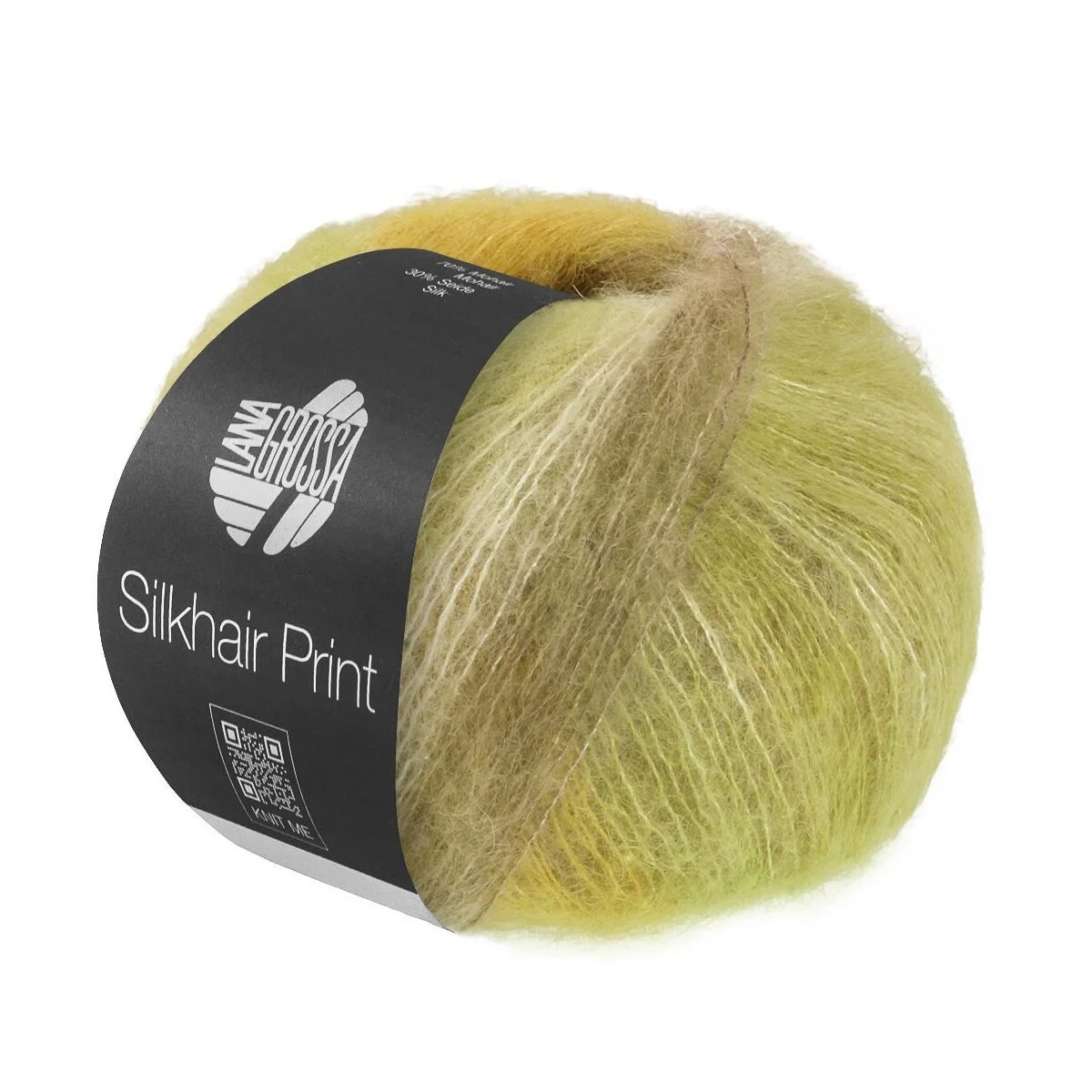 Lana Grossa - Silkhair Print 25g 0433 limette gelb taupe hellbeige