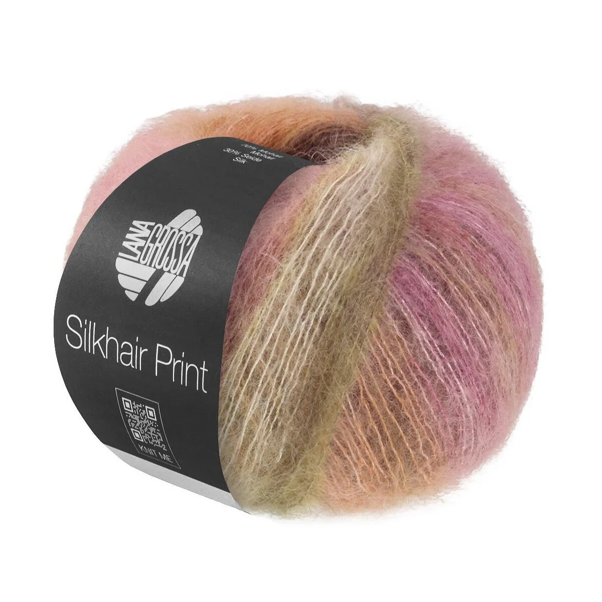 Lana Grossa - Silkhair Print 25g 0434 altrosa orange taupe hellbeige