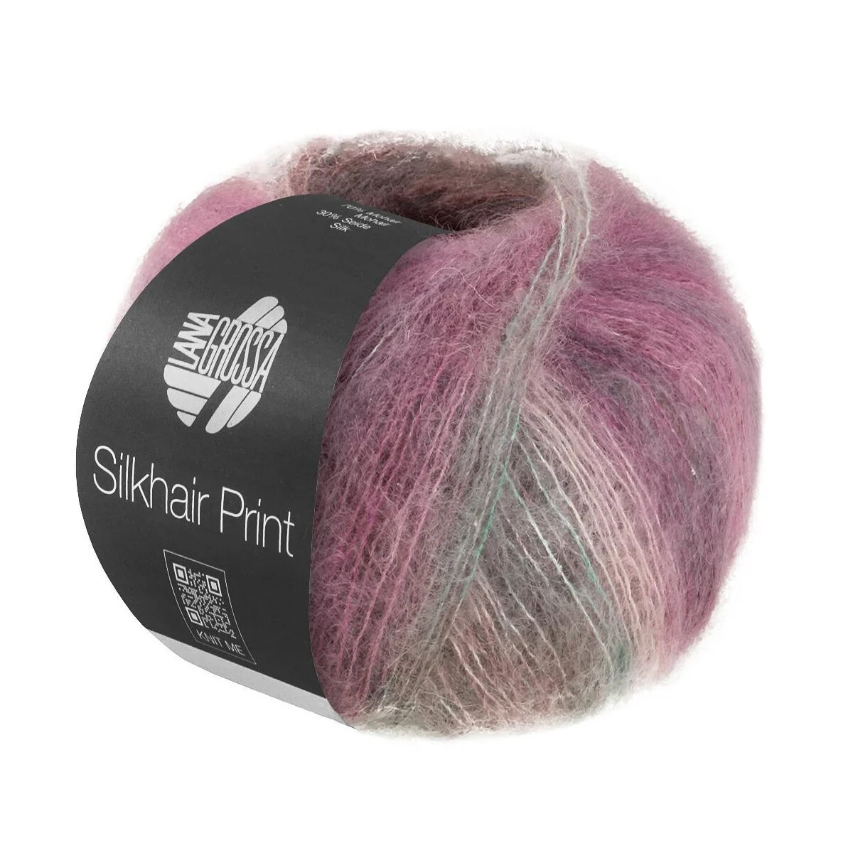 Lana Grossa - Silkhair Print 25g 0436 taupe mintgrün hellbeige zyklam