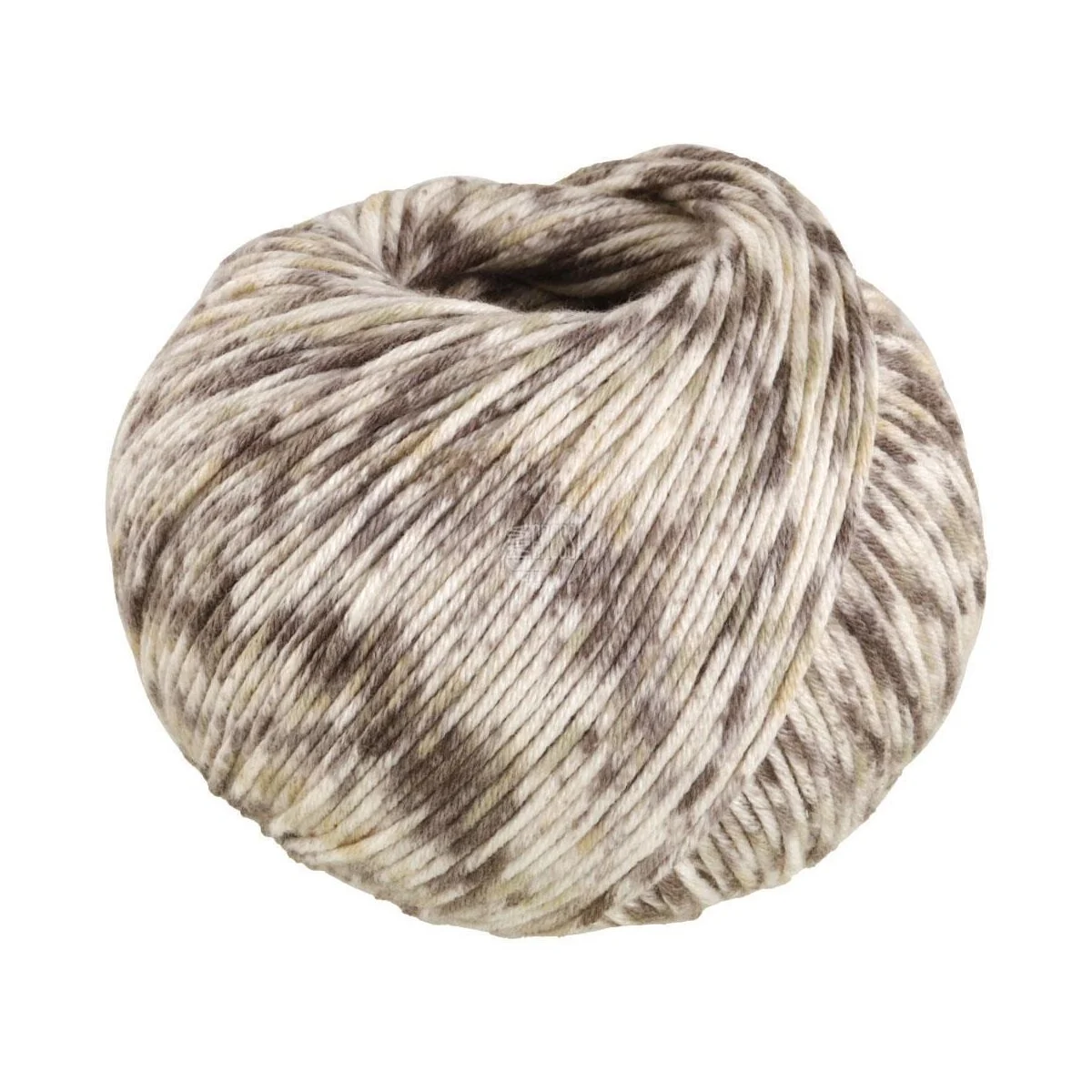 Lana Grossa - Soft Cotton Print 0125 ecru graubeige braun