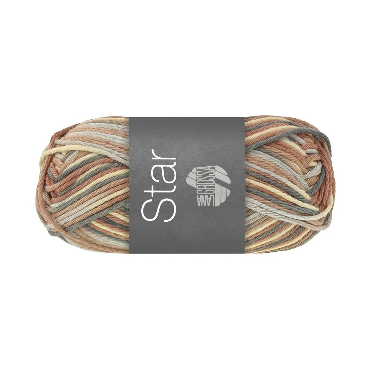 Lana Grossa - Star Print 0370 vanille silber hellgrau dunkelgrau beige nougat