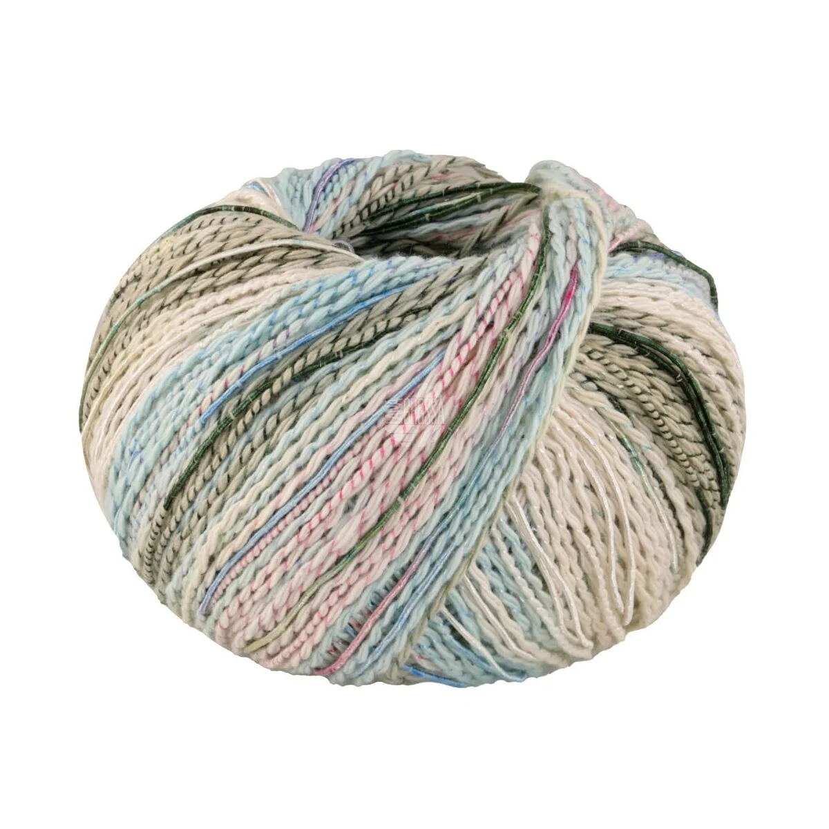 Lana Grossa - Torto 0002 rohweiß mint rosa graugrün dunkelgrün hellblau