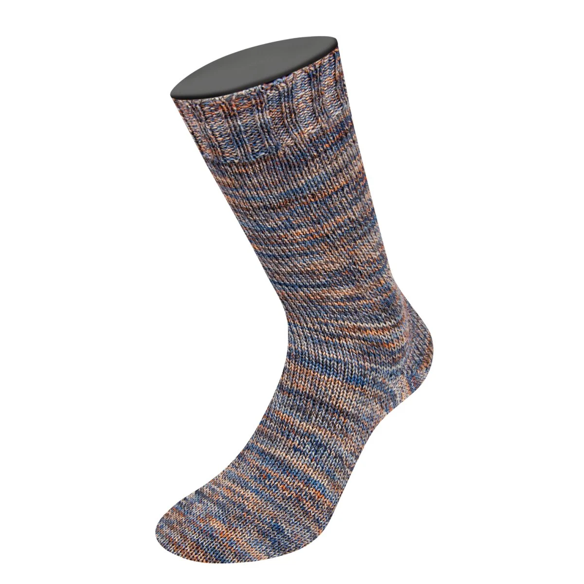 Lana Grossa - Vintage Socks 1018 beige hellgrau dunkelgrau orange dunkelbraun meliert