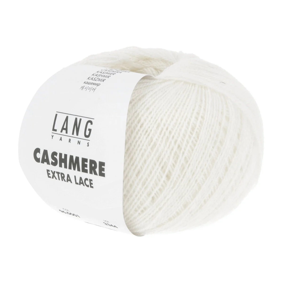 Lang Yarns - Cashmere Extra Lace 0001 weiss
