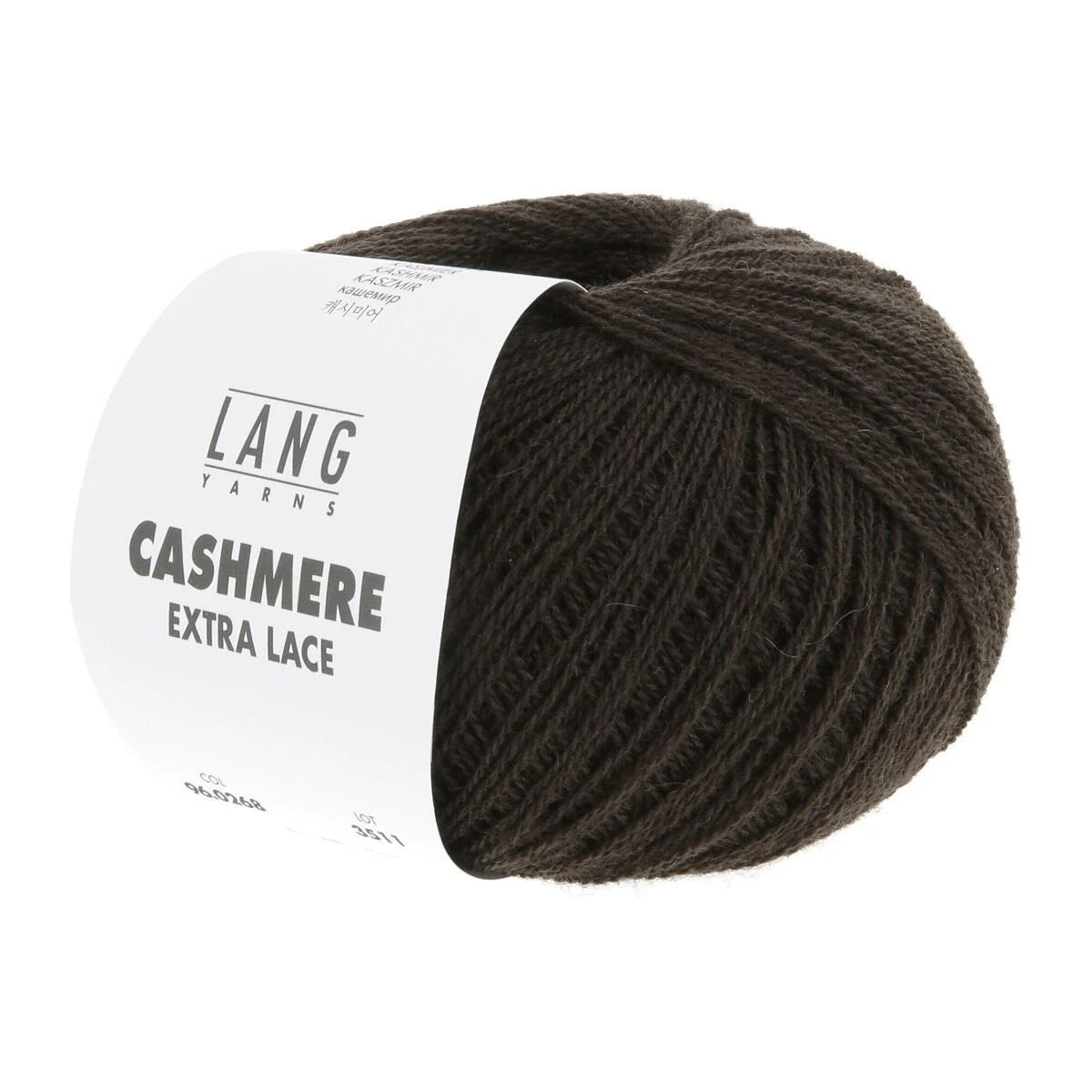 Lang Yarns - Cashmere Extra Lace 0268 dunkelbraun melange