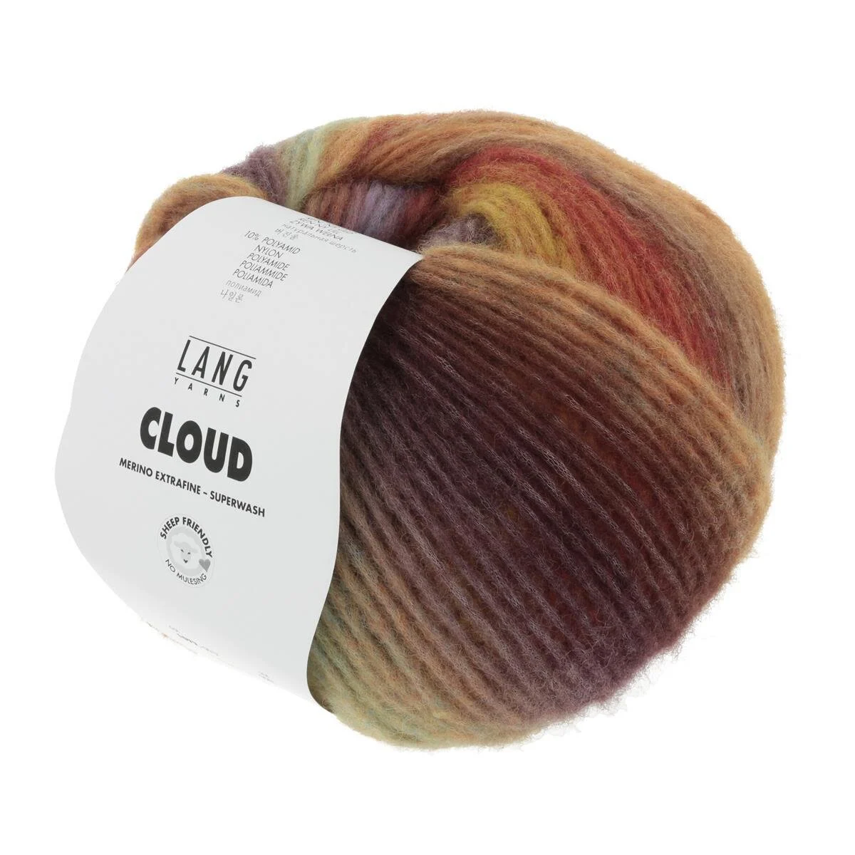 Lang Yarns - Cloud 0017 braun rot mint