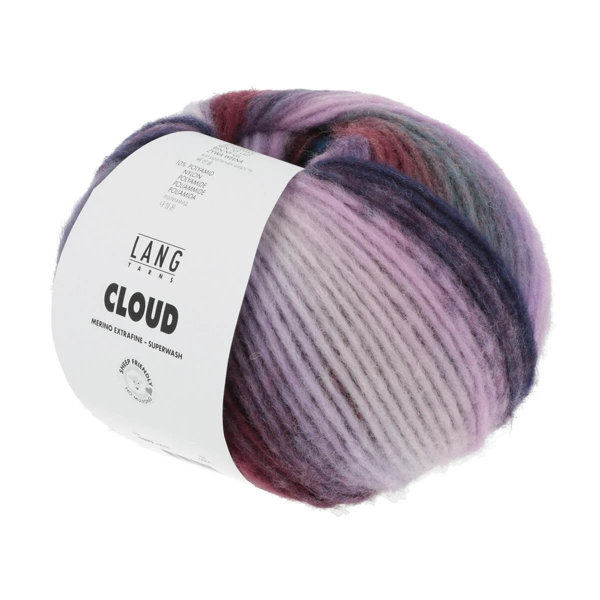 Lang Yarns - Cloud 0018 flieder petrol pink